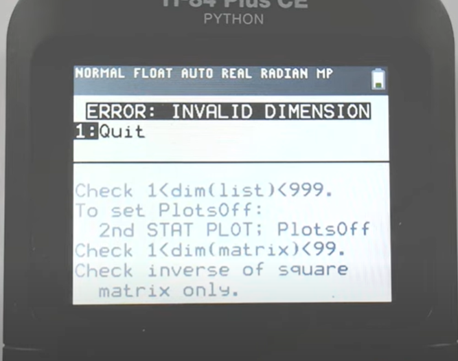 How to Fix Invalid Dimension on TI84 Plus A StepbyStep Guide